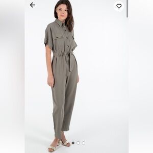 Molly Bracken Khaki Jumpsuit Utility 
Size 1X
